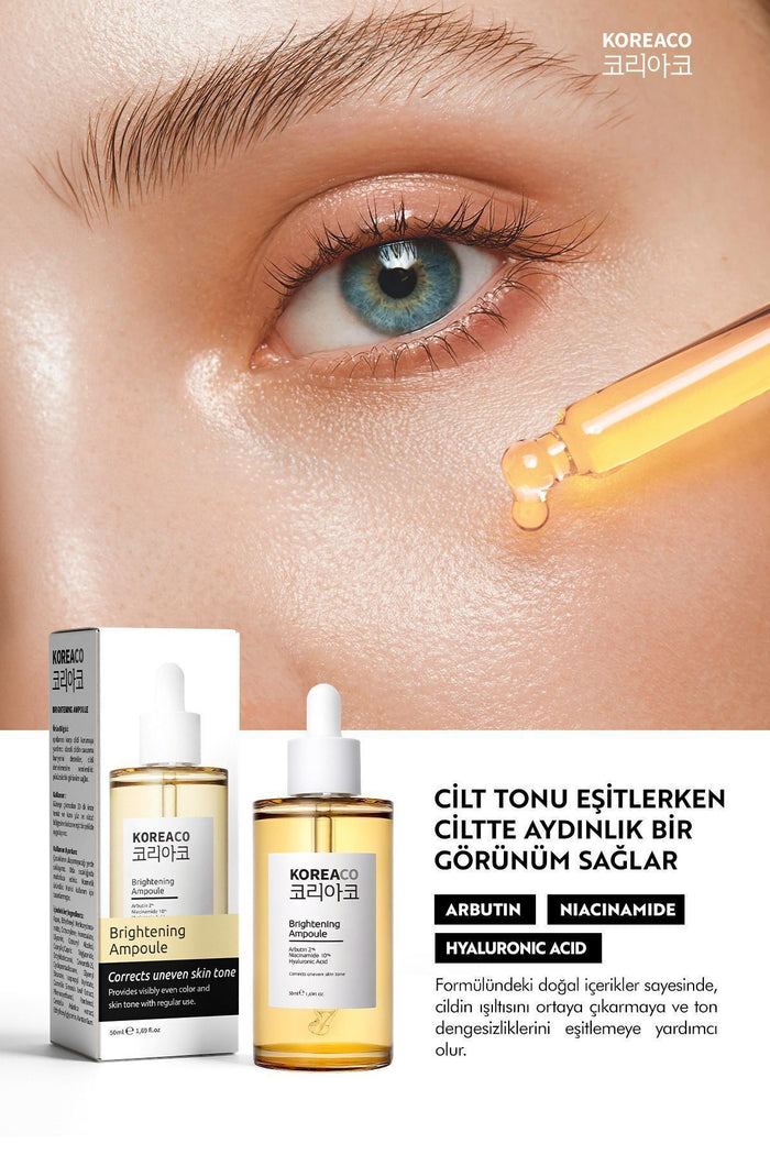 KOREACO Anti-Dark Spot & Tone Equalizing Brightening Ampoule is designed to help visibly reduce the appearance of dark spots while promoting a more even, radiant-looking complexion.