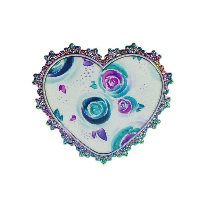 Lace Heart Watercolor Rose | 1.75” Machine Magnet