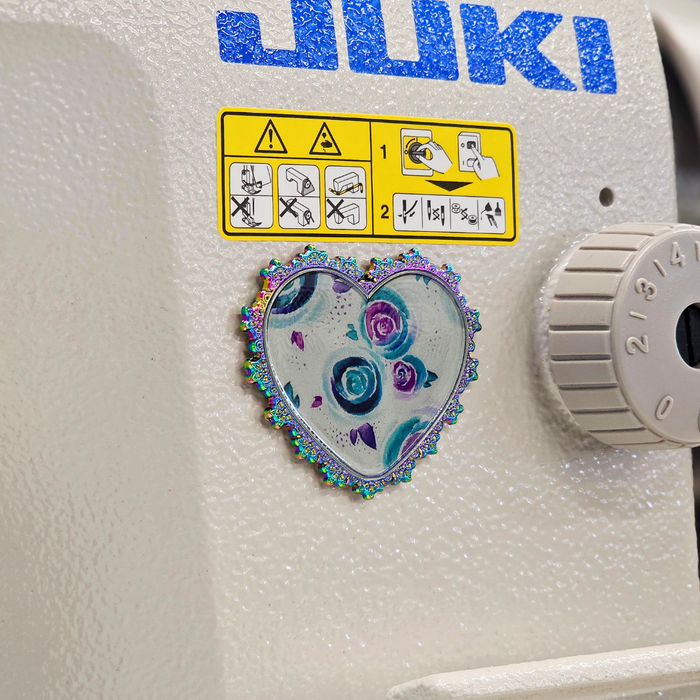Lace Heart Watercolor Rose | 1.75” Machine Magnet