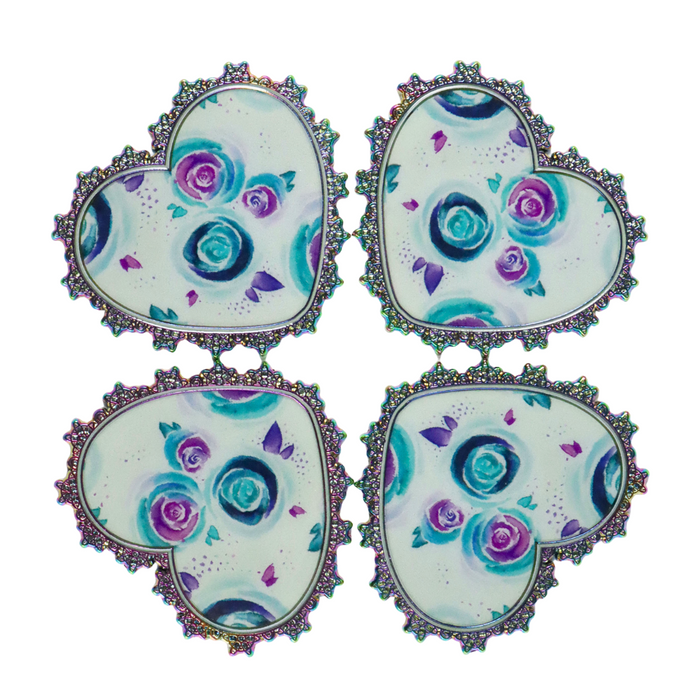 Lace Heart Watercolor Rose | 1.75” Machine Magnet