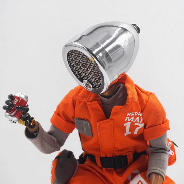 Lamp Man – Orange Workwear Garage Figure with Beer & Football (American Style)