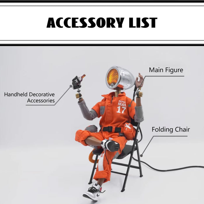 Lamp Man – Orange Workwear Garage Figure with Beer & Football (American Style)