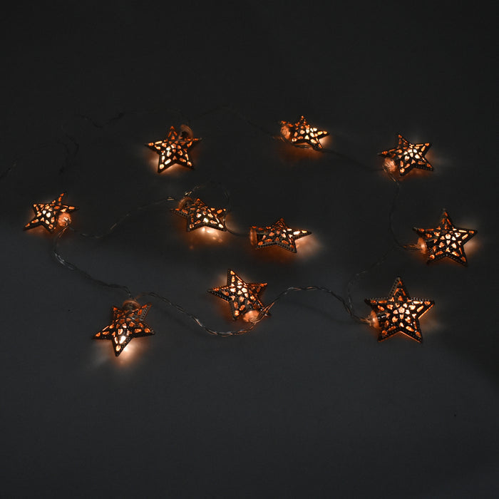 LED Metal Star String Fairy Lights, 3-Feet - Warm White