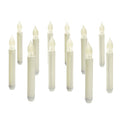 LED Plastic Flickering Taper Candle, White, 6-1/2-Inch, 12-Count