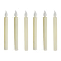 LED Plastic Flickering Taper Candle, White, 8-3/4-Inch, 6-Count