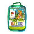 Front of Ooly Let's Go! Activity and Coloring Kit packaging with colorful robot dinosaurs illustration, on a white background.