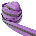Lilac  | #5 Black Nickel Zipper by the Yard - 3 Yard Singles