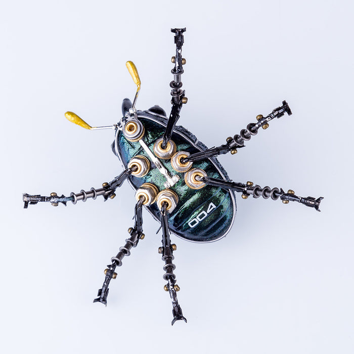 Little Green Beetle Steampunk Insect Metal Bug Model