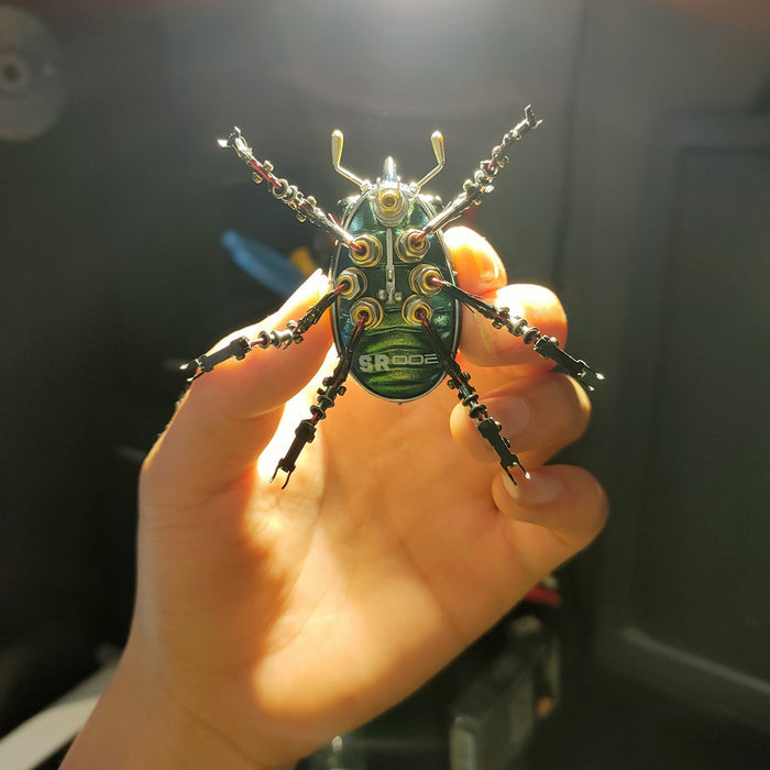 Little Green Beetle Steampunk Insect Metal Bug Model
