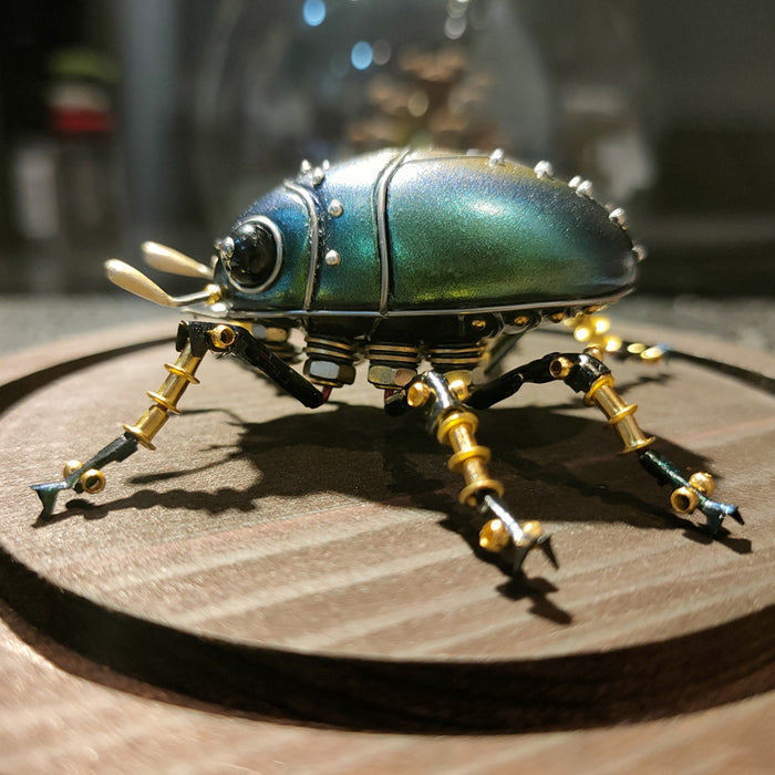 Little Green Beetle Steampunk Insect Metal Bug Model
