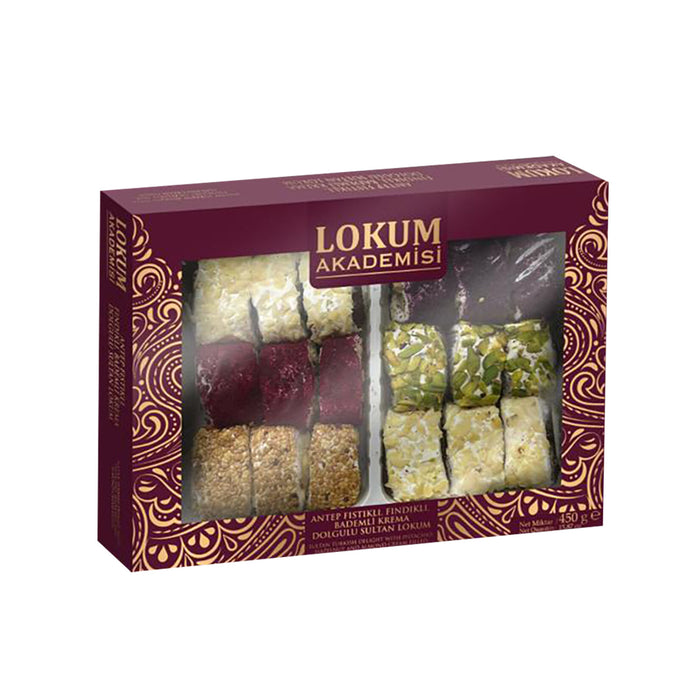 Experience a gourmet selection of cream-filled Turkish delight crafted by Lokum Akademisi.