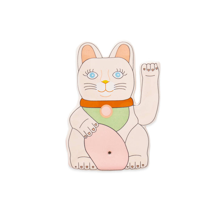 Lucky cat incense burner on a white background.