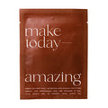 A brown stand-up pouch of Make Today Amazing Korean Face Sheet Mask on a plain white background.