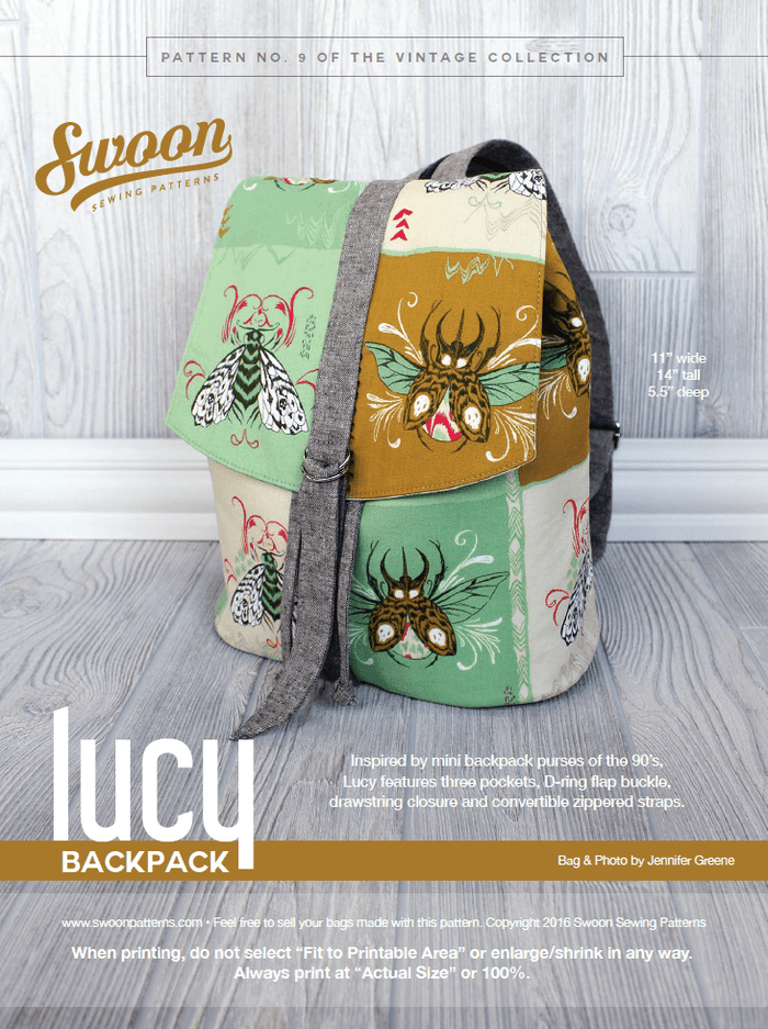 Lucy Backpack by Swoon Sewing Patterns | Hardware Kit