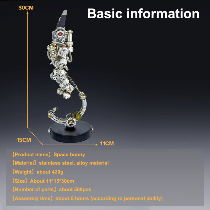 Mechanical Aerospace Rabbit Sci-fi Punk Female Astronaut 3D Metal Puzzle 500CS