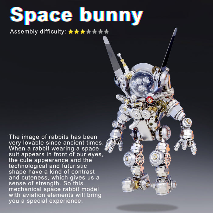 Mechanical Aerospace Rabbit Sci-fi Punk Female Astronaut 3D Metal Puzzle 500CS