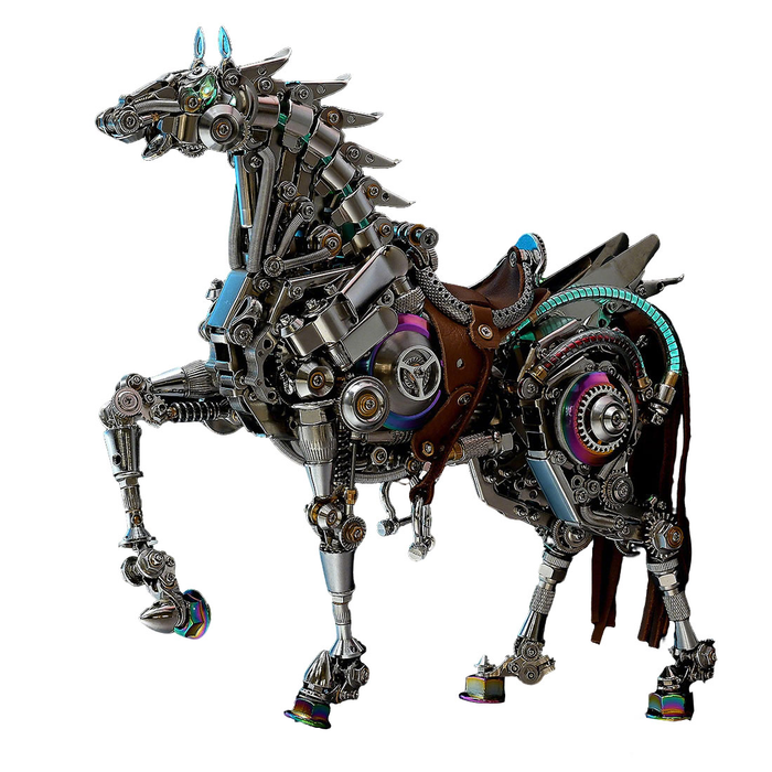Mechanical Bionic Horse 3D Metal Model Kits DIY 1500+PCS Difficult Puzzle