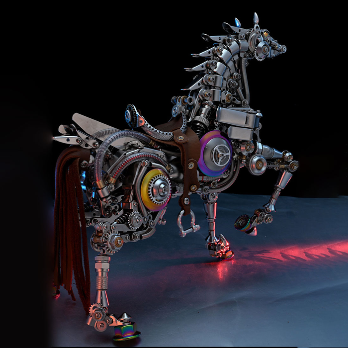 Mechanical Bionic Horse 3D Metal Model Kits DIY 1500+PCS Difficult Puzzle