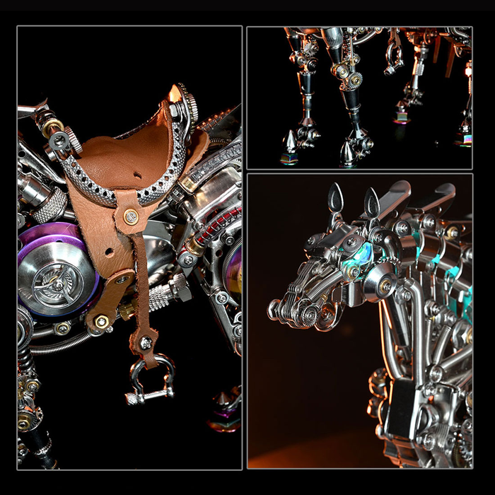 Mechanical Bionic Horse 3D Metal Model Kits DIY 1500+PCS Difficult Puzzle