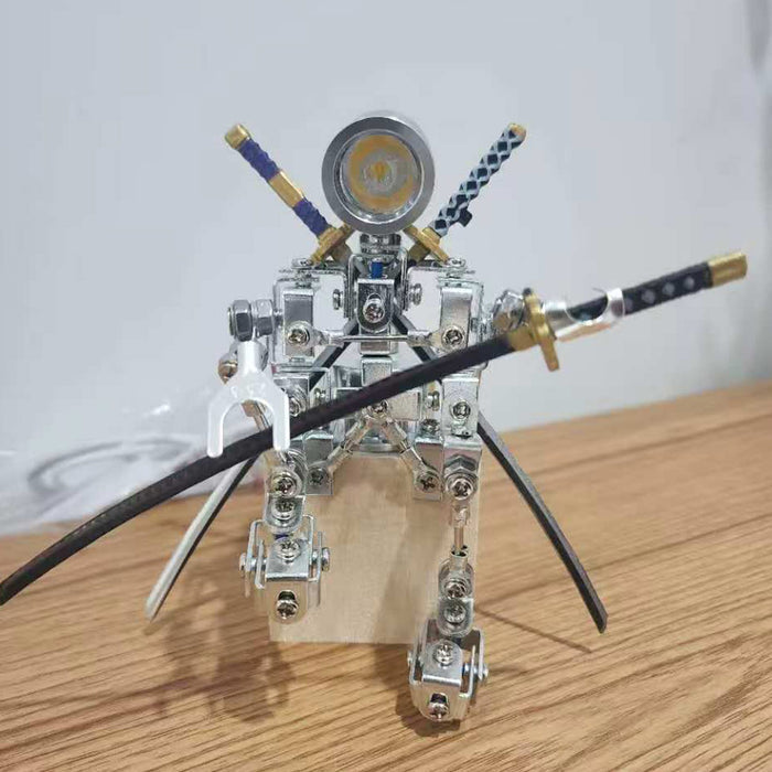 Mechanical Mini Robot Lamp Model Light Companion 3D Recycled Metal Sculpture