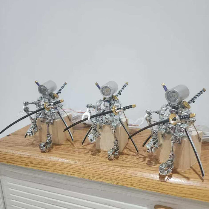 Mechanical Mini Robot Lamp Model Light Companion 3D Recycled Metal Sculpture