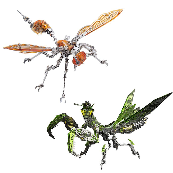 Green Mantis with wasp