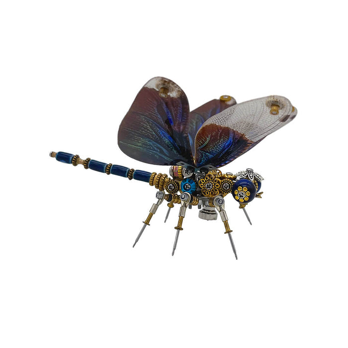 Mechanical Punk Metallic Dragonfly 3D DIY Insects Model Metal Assembly Toy 200PCS
