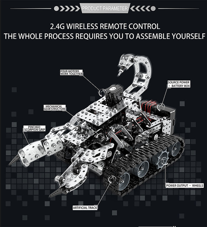 Mechanical RC Scorpion Tank 3D Metal Assembly Model Kit 12CH 2.4Ghz