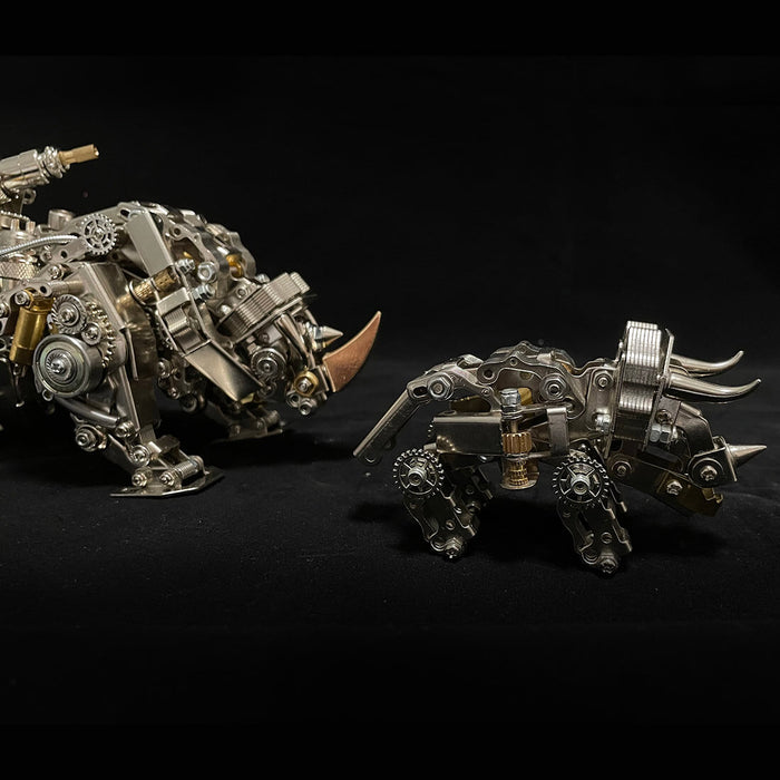 Mechanical Rhino 3D DIY Metal Puzzle Animal Assembly Model 700+PCS
