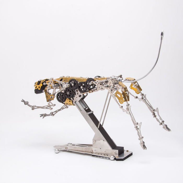 Mechanical Running Leopard 3D Metal Puzzle Kinetic Cheetah Assembly Model Kit 398PCS