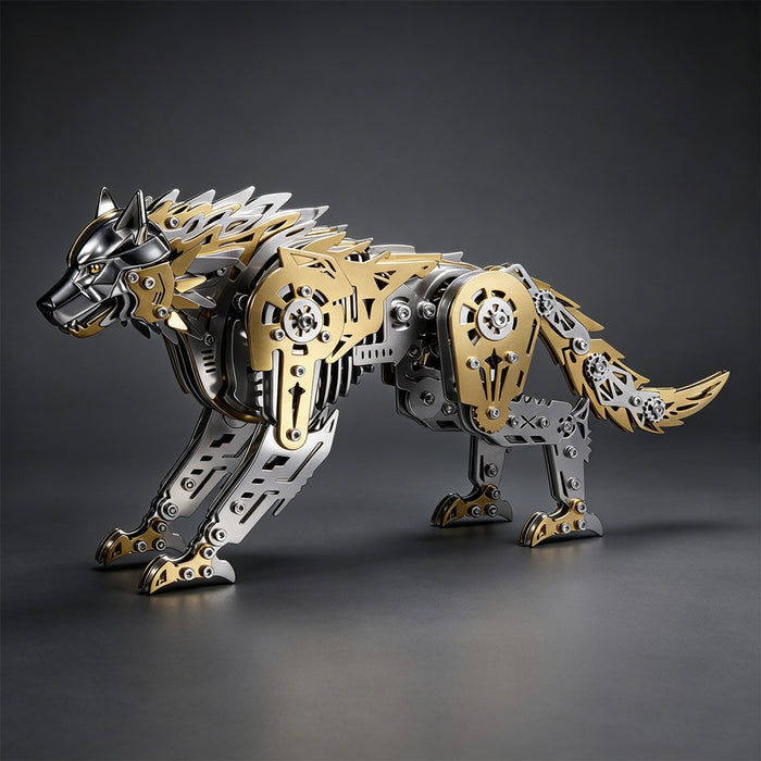 Mechanical Wolf Movable Joints 3D Metal Puzzle DIY 384PCS