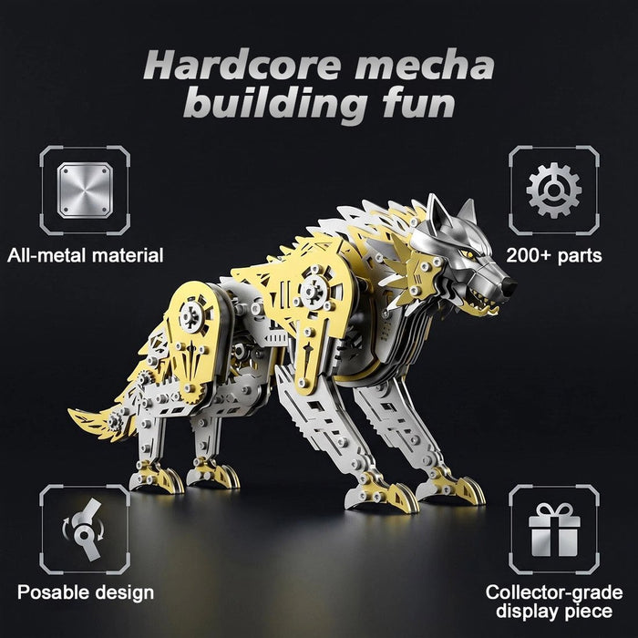 Mechanical Wolf Movable Joints 3D Metal Puzzle DIY 384PCS