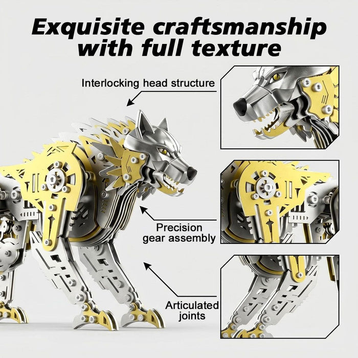 Mechanical Wolf Movable Joints 3D Metal Puzzle DIY 384PCS