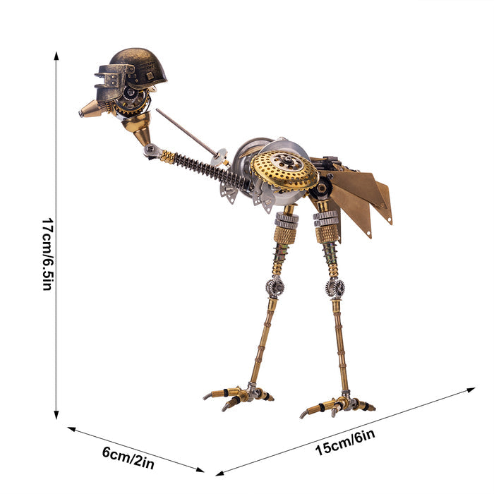 Medieval Steampunk Knight Emu Bird with Sword and Shield 250PCS 3D Metal Assembly Model Kits