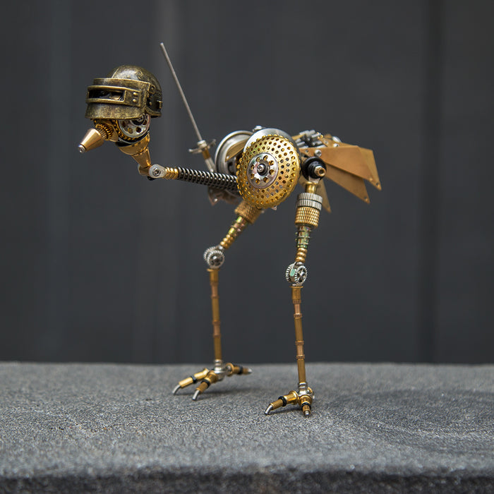 Medieval Steampunk Knight Emu Bird with Sword and Shield 250PCS 3D Metal Assembly Model Kits