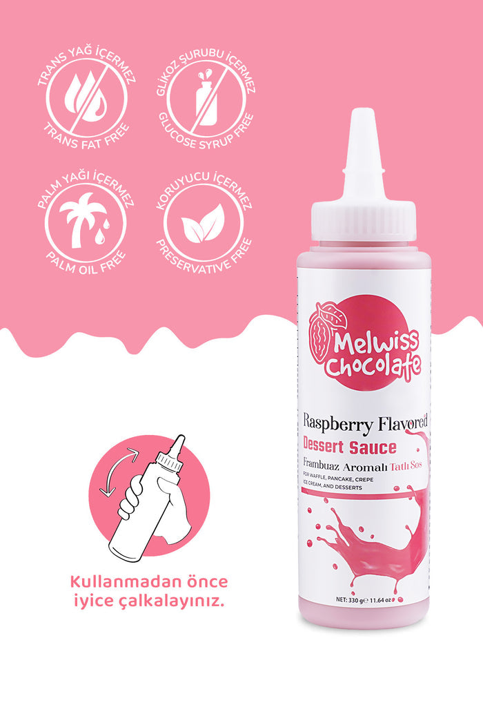 Meet your new favorite topping: Melwiss Chocolate Raspberry Flavored Dessert Sauce.