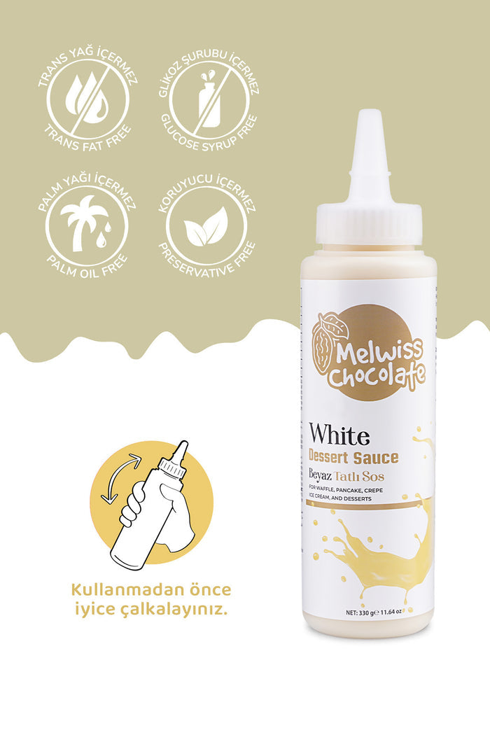 Discover a new way to top your favorite desserts with Melwiss Chocolate White Sweet Sauce.