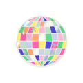 Disco ball round paper party napkin on a white background.