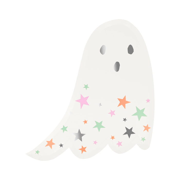 Meri Meri Ghost with Stars halloween paper party plate.