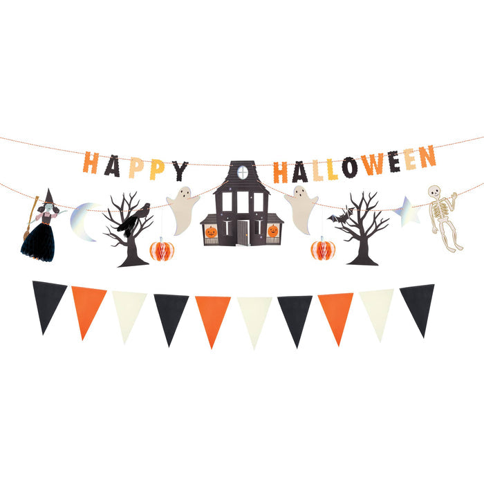3-strand Halloween-themed decorative garland on a white background.