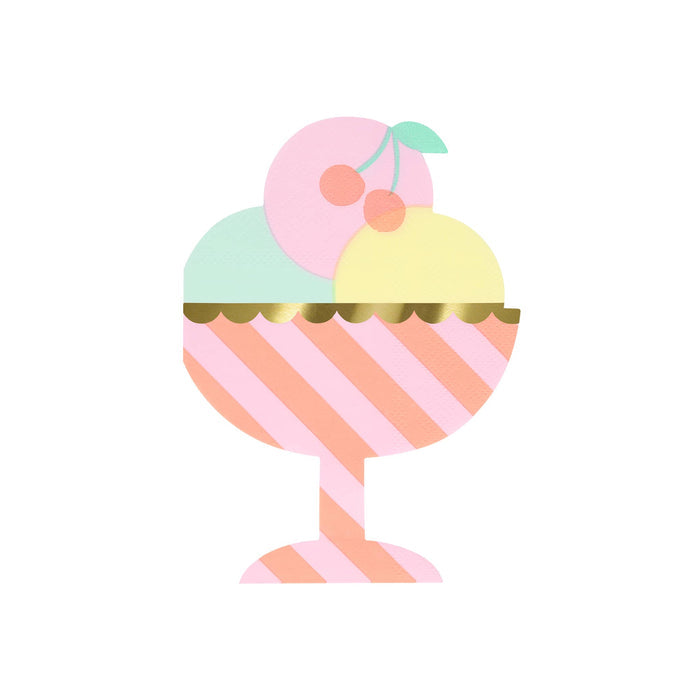 Meri Meri Ice Cream Sundae paper party napkins.