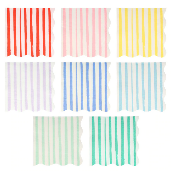 meri meri mixed stripe large napkins