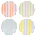 Meri Meri Pastel Stripe large paper party dinner plates in 4 styles.