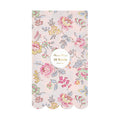 Pack of 16 pink decorative paper guest towels with delicate pastel floral print and scalloped edge, on a white background.
