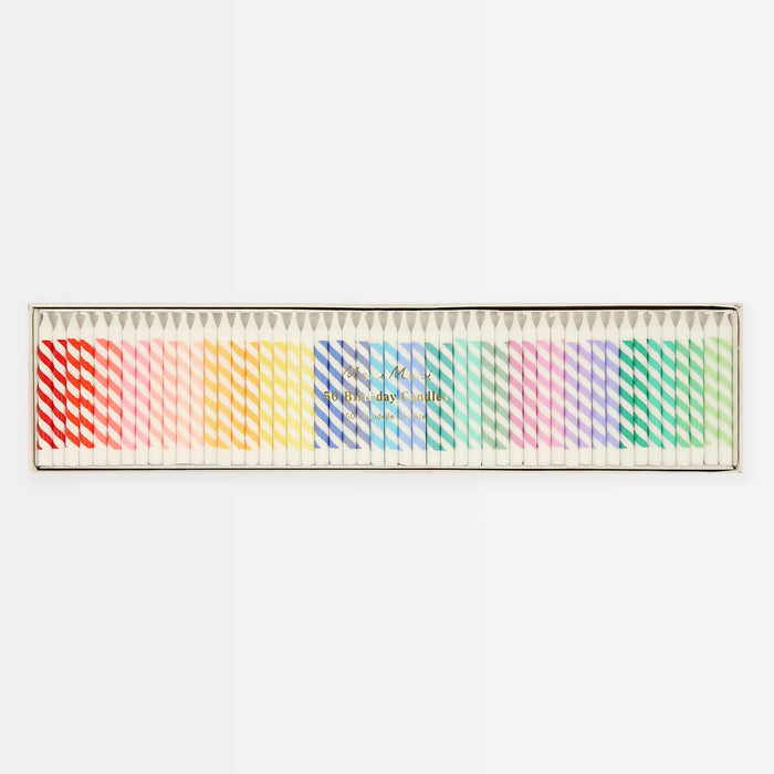meri meri rainbow striped mini candles