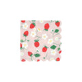 Meri Meri Strawberry Pattern small paper party napkins with scalloped edge.