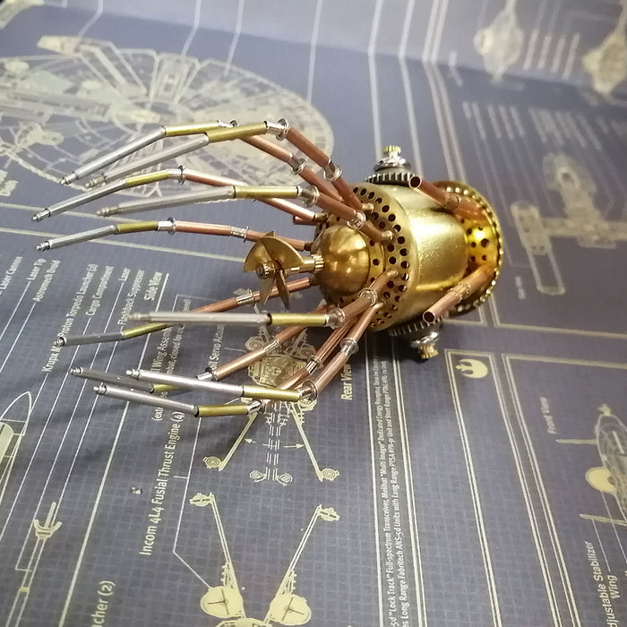 Metal Handmade Steampunk Mechanical Puzzle Jellyfish Assembly Model Kit Creative Gifts