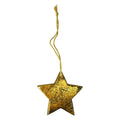 Metallic Brushed Wooden Star Christmas Ornament, 3-1/2-Inch - Gold