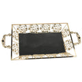 Metallic Flourish Mirror Base Rectangle Tray, 23-1/4-Inch
