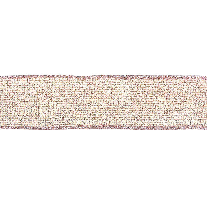 Metallic Micro Mesh Wired Ribbon, 1-1/2-Inch, 10-Yard - Rose Gold